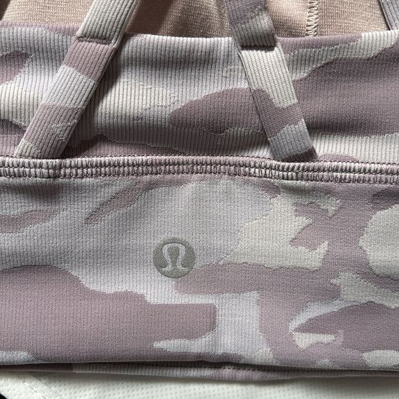 lululemon ENERGY BRA LONG LINE *RIBBED INCOGNITO JAGGED INVISI VIOLET CAMO 6 NWT - Picture 5 of 8